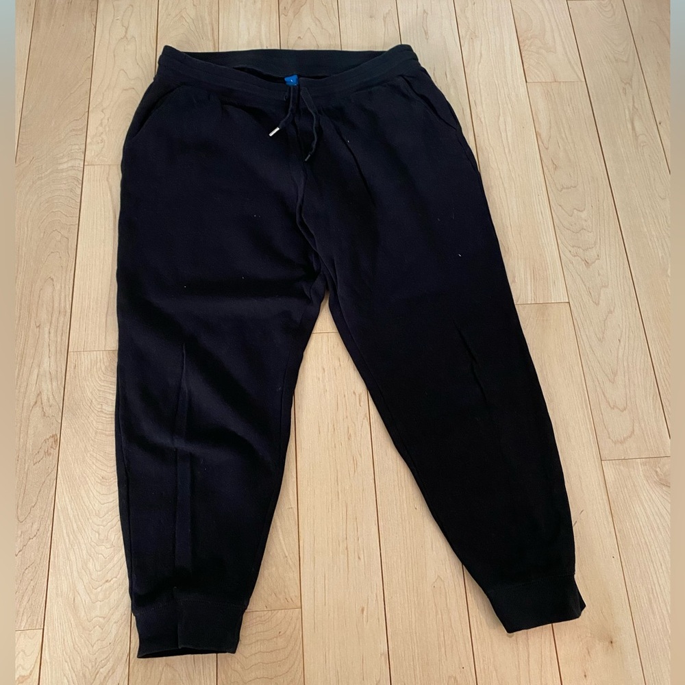 Old Navy Womens Black SoComfy Mid Rise Fleece Joggers Sweatpants Pockets Size L
